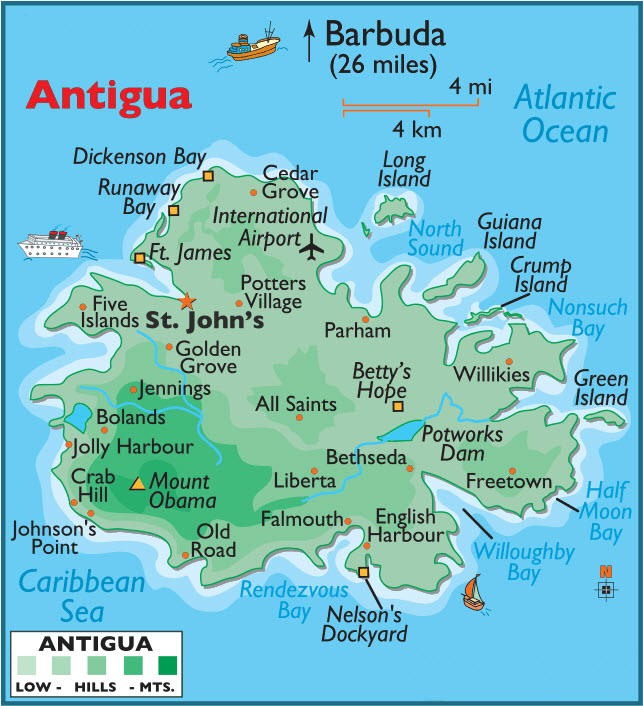 Map of Antigua