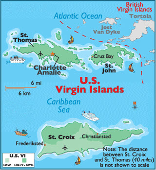 Map of the US Virgin Islands