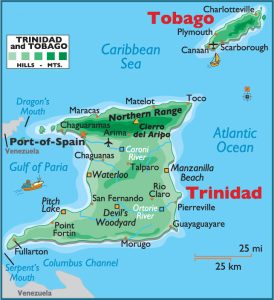 Map of Trinidad and Tobago